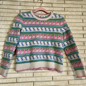 Boden Girls Edie Dog Fair Isle Sweater Size 14